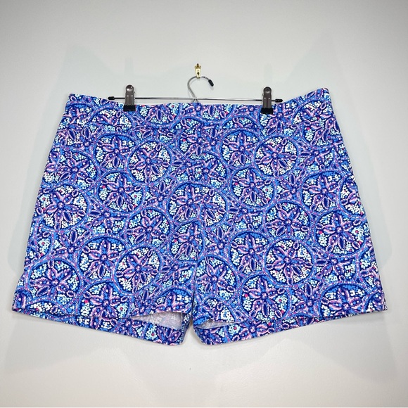 VINEYARD VINES Women's Starfish Print Shorts Blue Pink 4.5" Inseam Size 16 - Picture 1 of 11